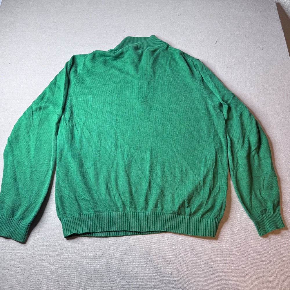 Brooks‎ Brothers 346 Supima Cotton Quarter Zip Sweater XL Green Preppy Golf - Picture 3 of 6